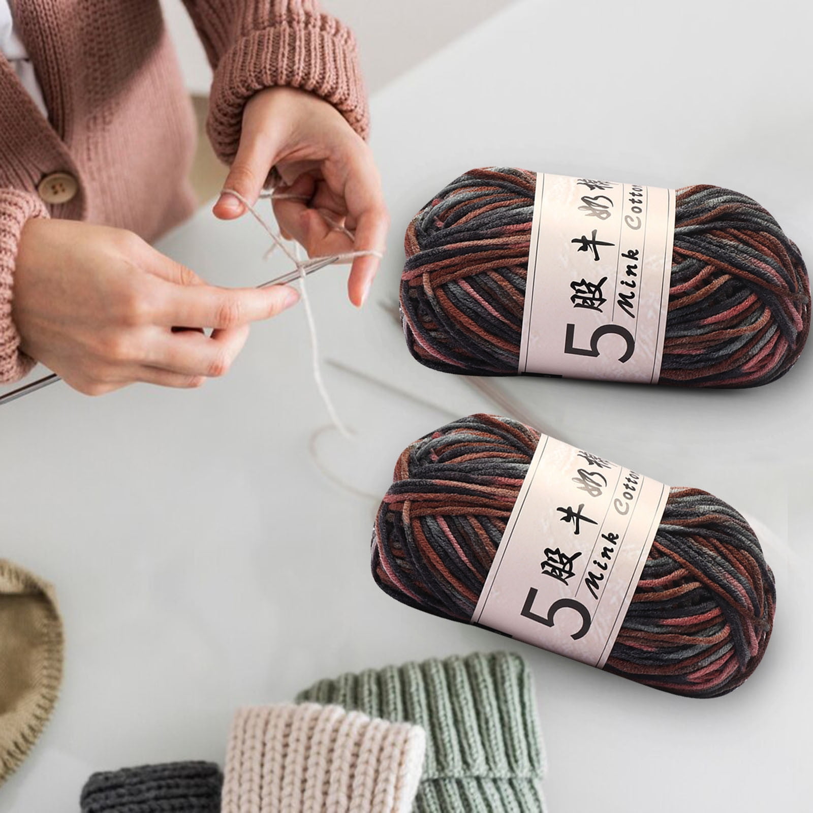 Cotton Yarn Soft Cotton Yarn for Crocheting and Knitting, 1.76 oz/50g Multicolor Crochet yarn for Crafts Home Decorations DIY Toys Knit Clothes Yarn, ( 356 — image 6