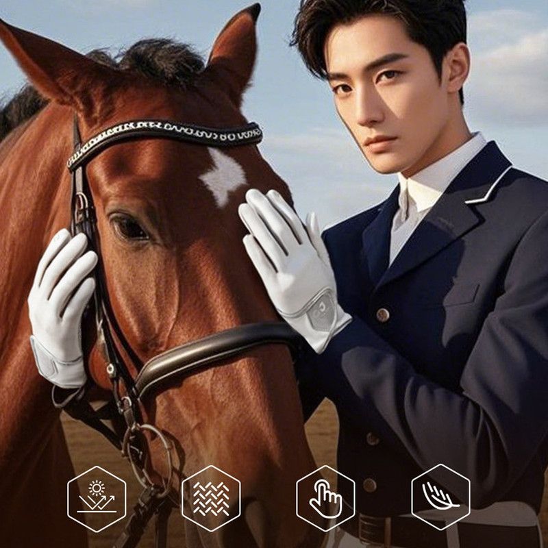 Equestrian Riding Gloves, Full-Palm Silicone Anti-Slip & Durable Touchscreen Model, Ice-Silk Cooling, Breathable, and UV-Protective, Suitable for Outdoor โ image 6