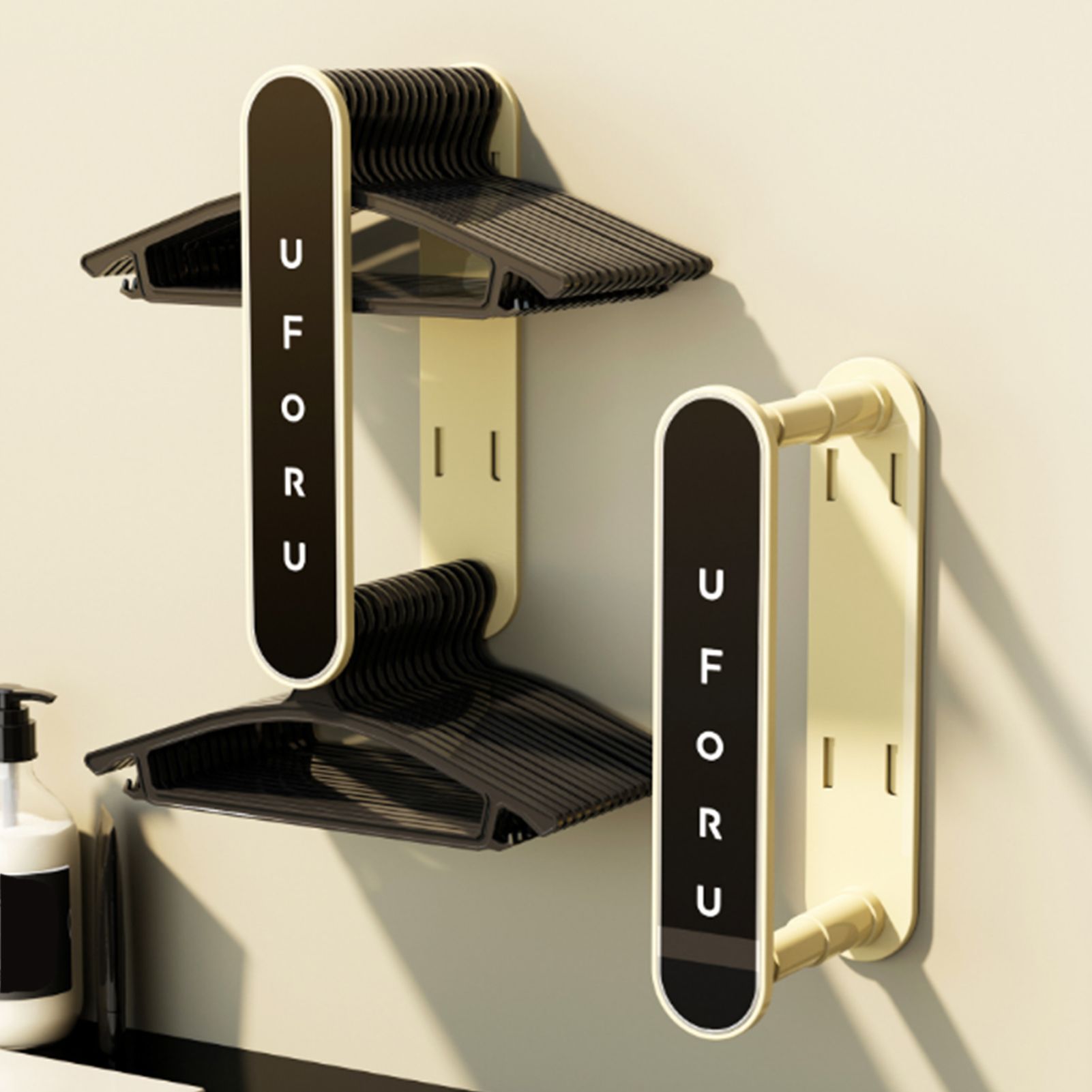 Clothes Drying Rack Plastic Retractable Cloth Hanger for Laundry Balcony Mudroom Bedroom Creamy Black โ image 6