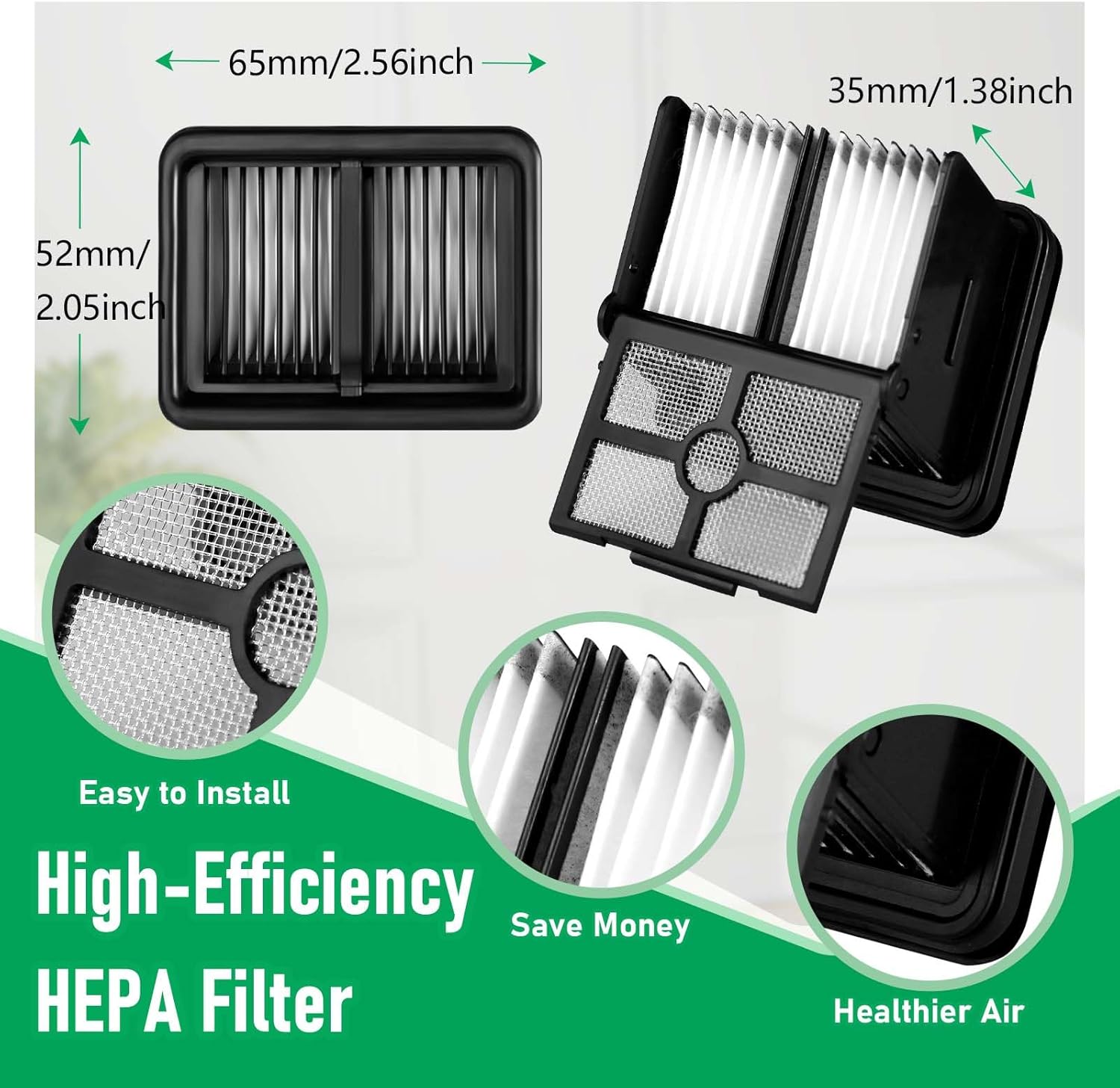 H12 Pro Replacement Brh Rollers and HEPA Filter Kits Compatible with Dreame H12 Pro, H12 Dual, G10 Pro Cordless Wet and Dry Vacuum Cleaner Replacement Parts — image 5