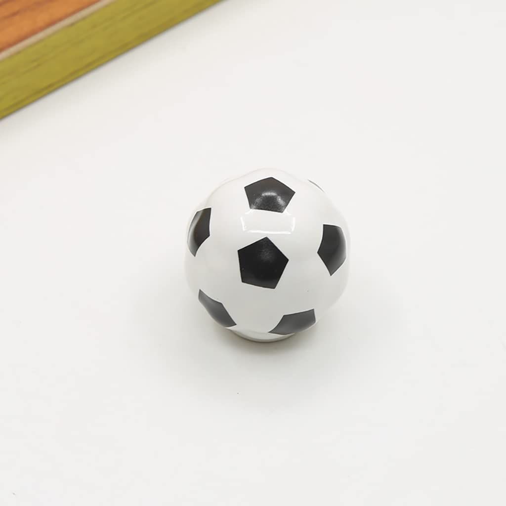 Heavy Ceramic Soccer knobs Football Knobs, 4 Packs Ball Sports Party Theme Children and Baby Home Decor Drawer Knobs — image 3