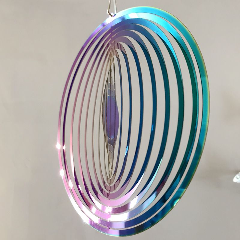 Stainless steel wind chime hanging rotating wind chime, 3D dynamic art stainless steel wind sculpture, suitable for room windows โ image 5