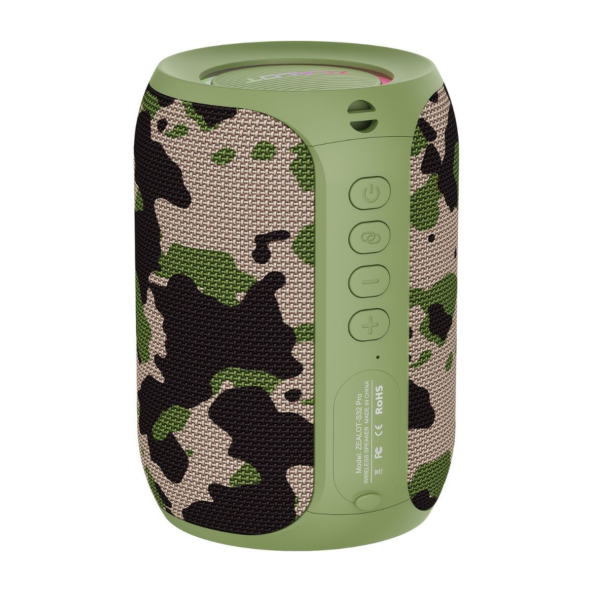 Portable Bluetooth Speaker Compact Speaker High-Quality Sound Long Battery Life - Camouflage - Size 90-93-128mm — image 2