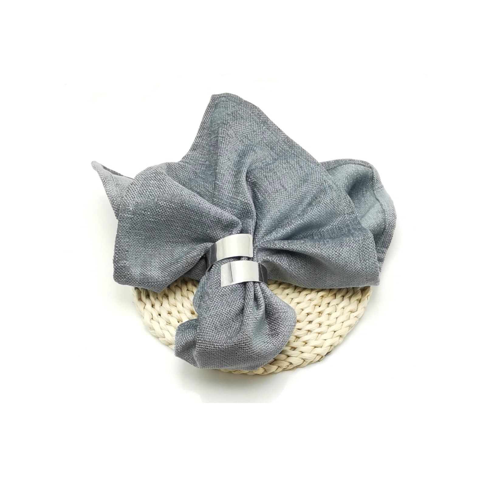 Silver Napkin Rings Set of Metal Napkin Ring Holder for Thanksgiving, Christmas Dinner Table Setting, Wedding, Holiday Parties โ image 3