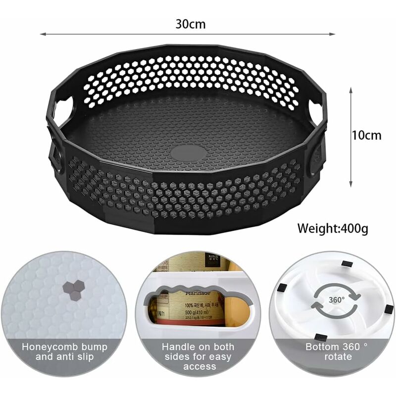 Turntable, Plastic Spice Rack Organizer For Spices Condiments Kitchen Storage, Kitchen Cupboard Turntable, Spice Rack — image 2