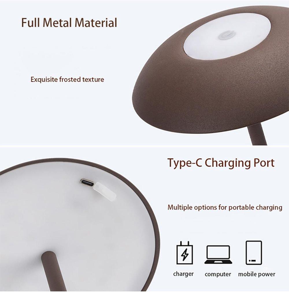 Rechargeable Wireless LED Table Lamp with Adjustable Brightness, 2600mAh Battery, Portable Bedside Lamp, White — image 6