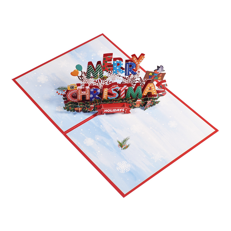 Christmas Train 3D Pop Up Greeting Card, Holiday Xmas Gift Card with Envelope & Note Card, Christmas Party Invitation & Festive(Font) — image 5