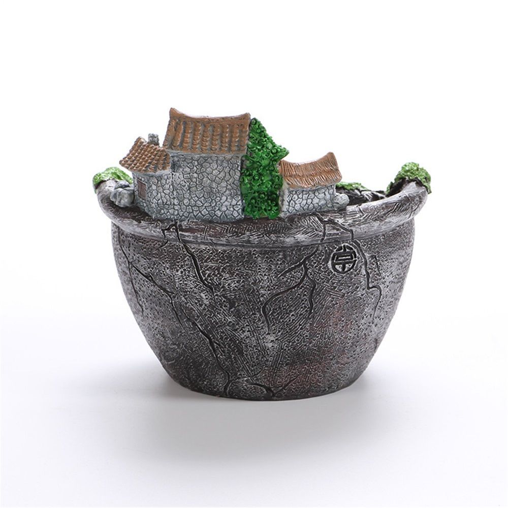 Fairy Garden Planter Plants Pot Tiny Creative Flowers Succulent Plants Fairy House Pot Holders Hanging Garden Design with Sweet House (Sliver) — image 4