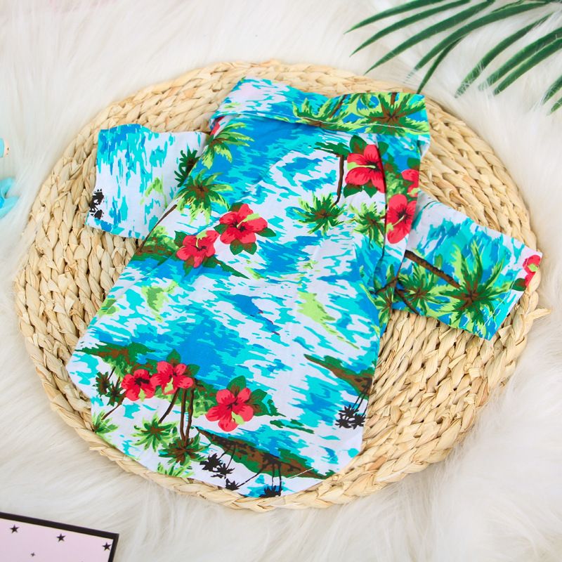 Pet Shirt Hawaii Print Odd Pet Dog Cat Hawaiian Blue XS โ image 4