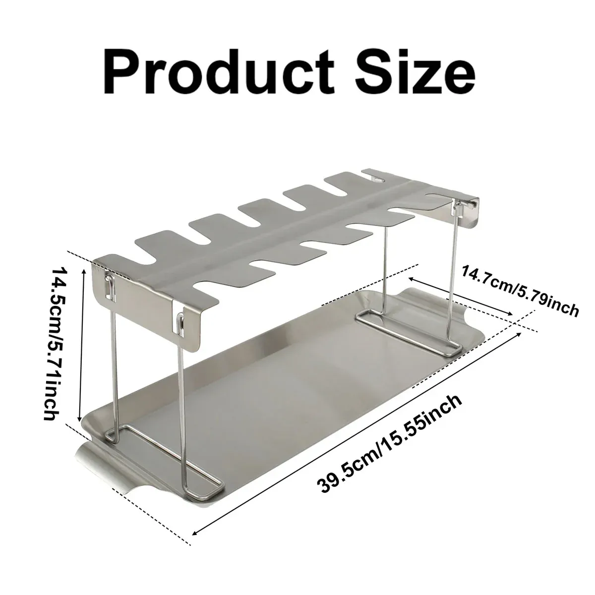 Stainless Steel Folding Chicken Rack Metal Grill Chicken Meat Holder Adjustable — image 3