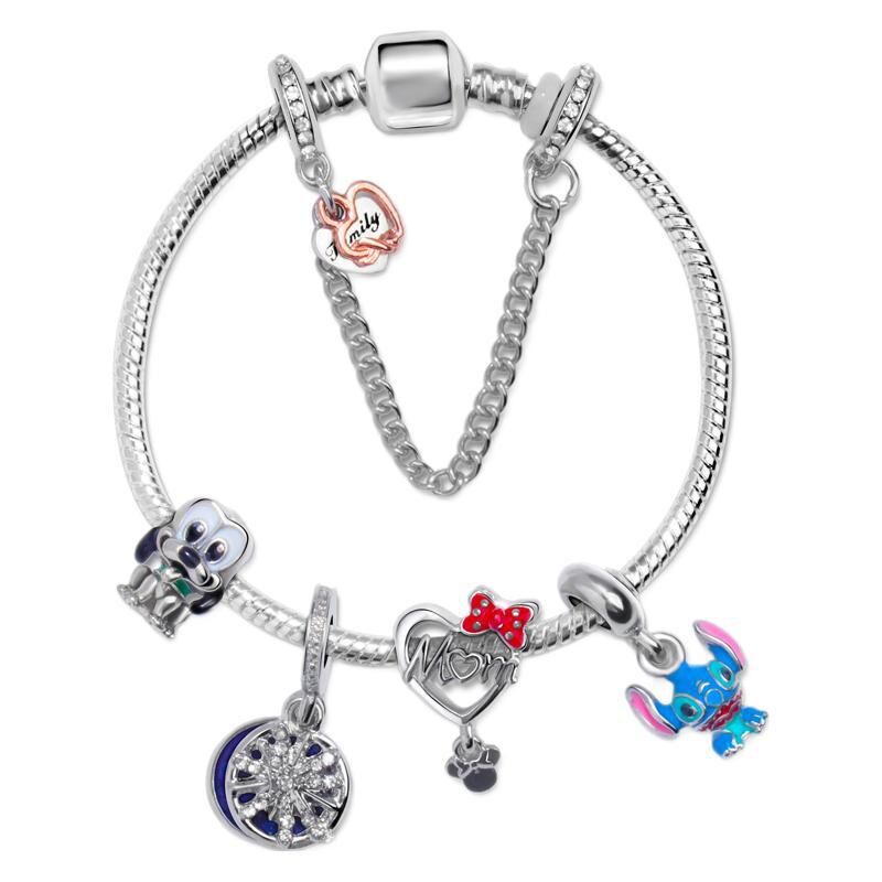 Cartoon Dog Beaded Heart Pendant DIY Bracele(17cm)