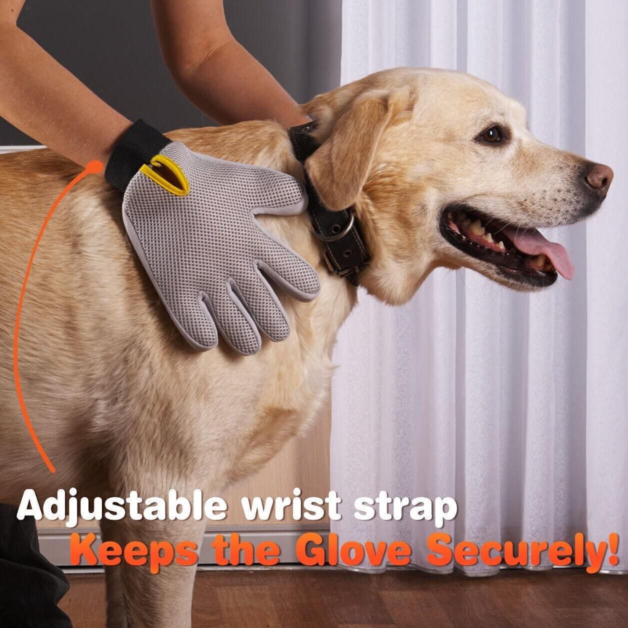 Pet Dog Cat Massage Hair Removal Grooming Comb Touch Cleaning Brush Magic Glove - Pink Right Hand — image 4