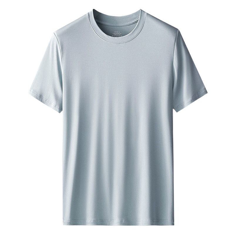 Kang Gongfang Men Modal T-Shirt Crewneck Short Sleeve Round neck-gray blue 5XL (103.00kg โ image 2