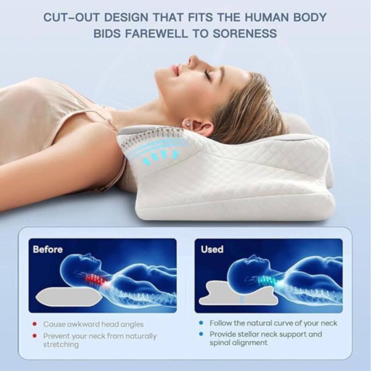 Ergonomic Pillow Memory Foam Pillow Cervical Support Pillow Neck And Shoulder — image 2