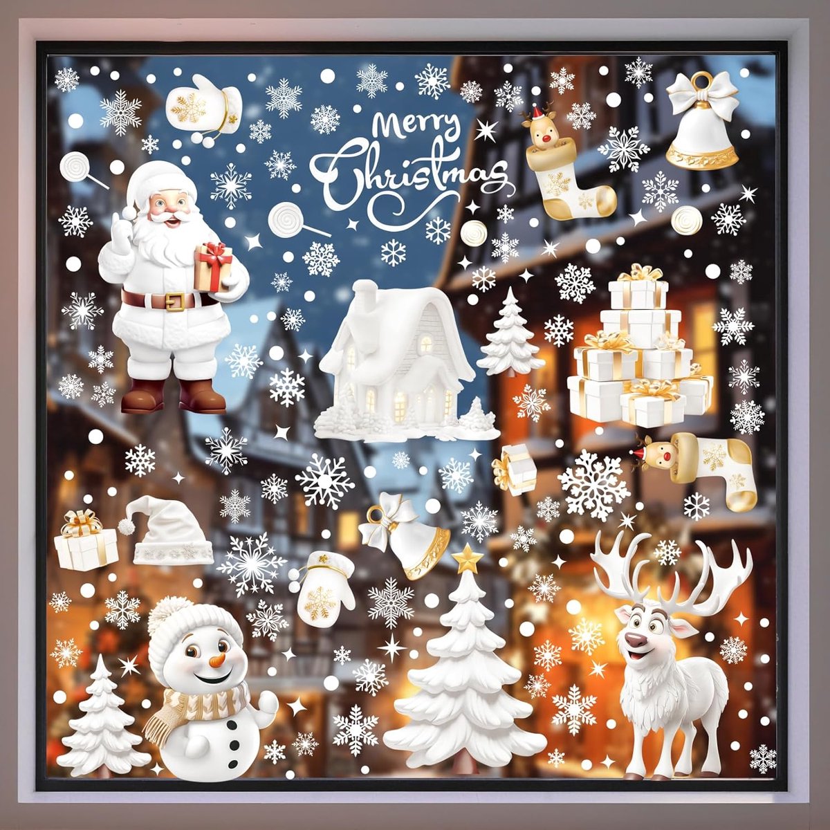 Christmas window stickers - 9 pieces - Window Decoration Stickers - Window Decoration Christmas - Christmas Decoration - Christmas Stickers - Window Stickers