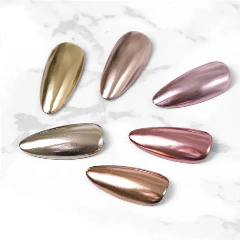 6 Colour Nail Mirror Effect Powder High Pigment Glitter Nail Art Dust Manicure A - 02 — image 4