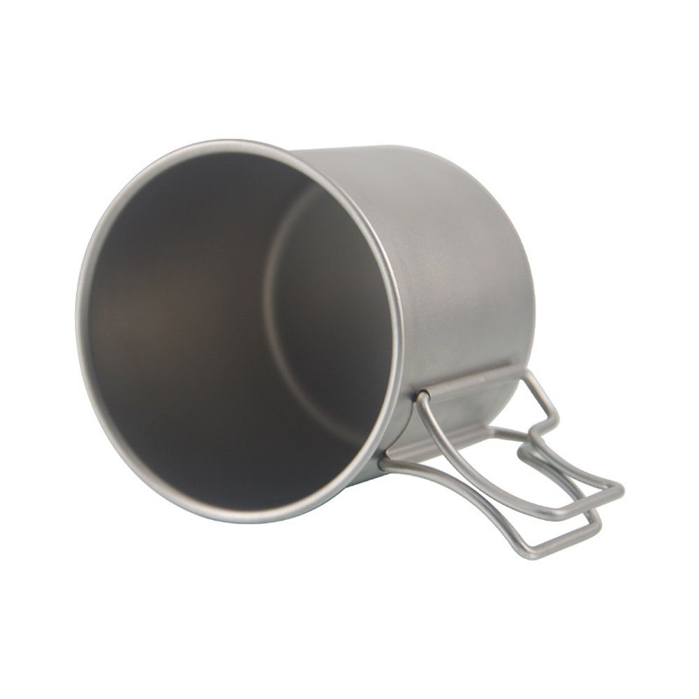 Titanium stainless steel convenient mouth cup, outdoor camping foldable handle cup, travel tea making and boiling cup(8cm) — image 4