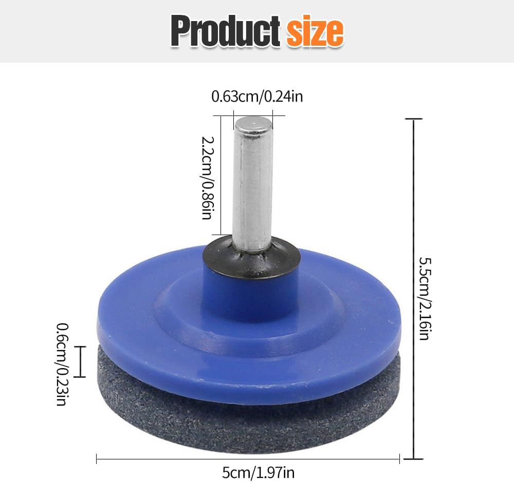Lawn Mower Blade Sharpener, 3/4/5PCS Lawn Mower Blade Sharpener Tool Kits, Universal Lawnmower Blade Sharpener for Any Hand Drill for Man Dad (Blue/3PC) — image 4