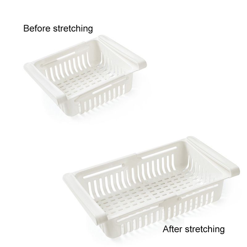 Fridge Drawer Organizer Retractable Multifunction Space Saving Refrigerator Storage Box White 20.5x16.4x7.6cm / 8.1x6.5x3.0in โ image 2