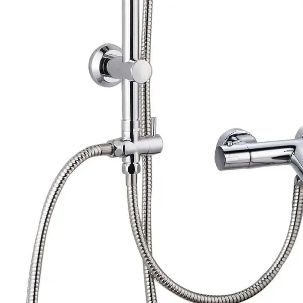 Diverter Valve Bathtub Shower Three-Way Valve, brass material, 1/2" Thread, G1/2 Thread, 3-Way Diverter, Chrome Finish — image 5