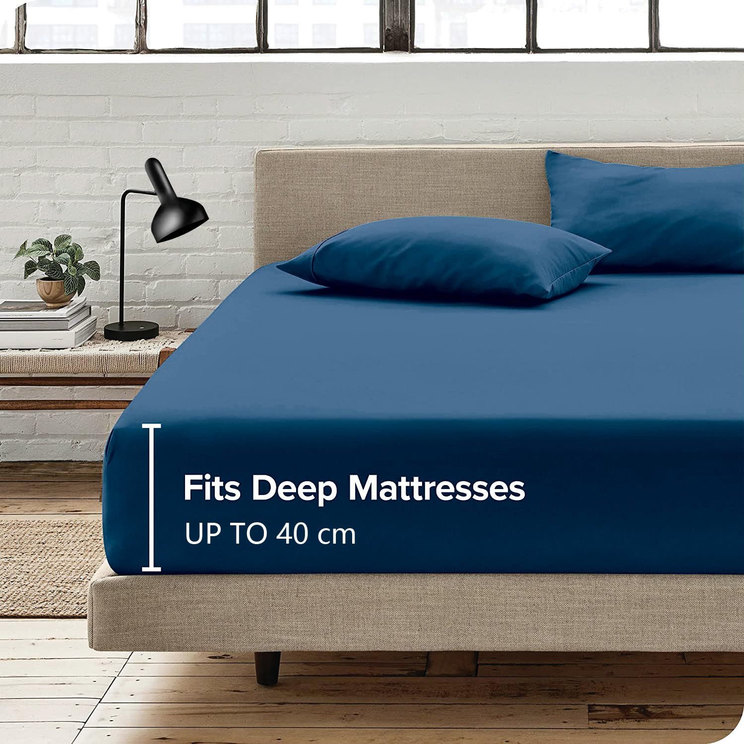 Hotel Quality Fitted Sheet - 1 Piece Fitted Sheet -Breathable Bedding - Wrinkle, Fade, Stain Resistant- 16inch/40cm Deep Pocket Fitted Bed Sheet-Wrinkle and — image 2