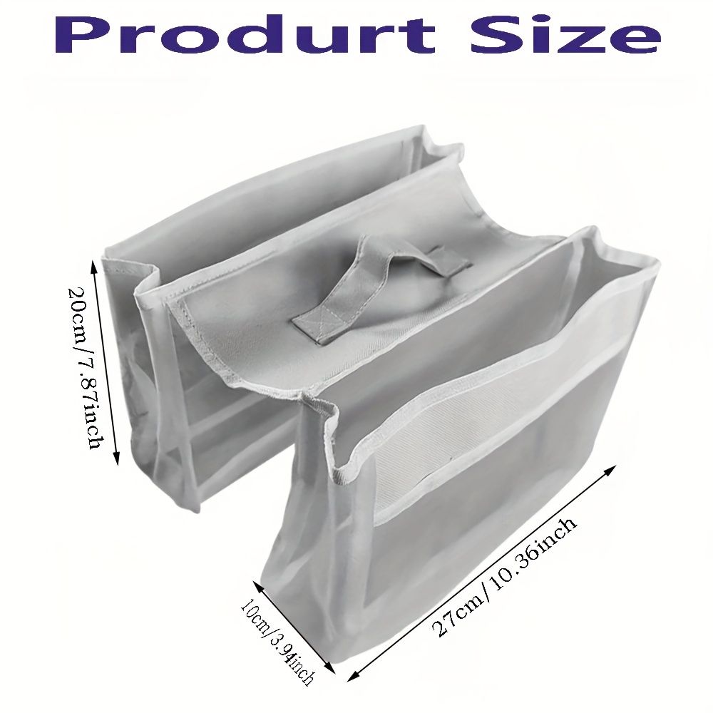 Bathtub Hanging Storage Bag, Quick Dry Breathable Nylon Mesh Pouch, Zippered Bath Item Organizer for Bathroom, White โ image 4