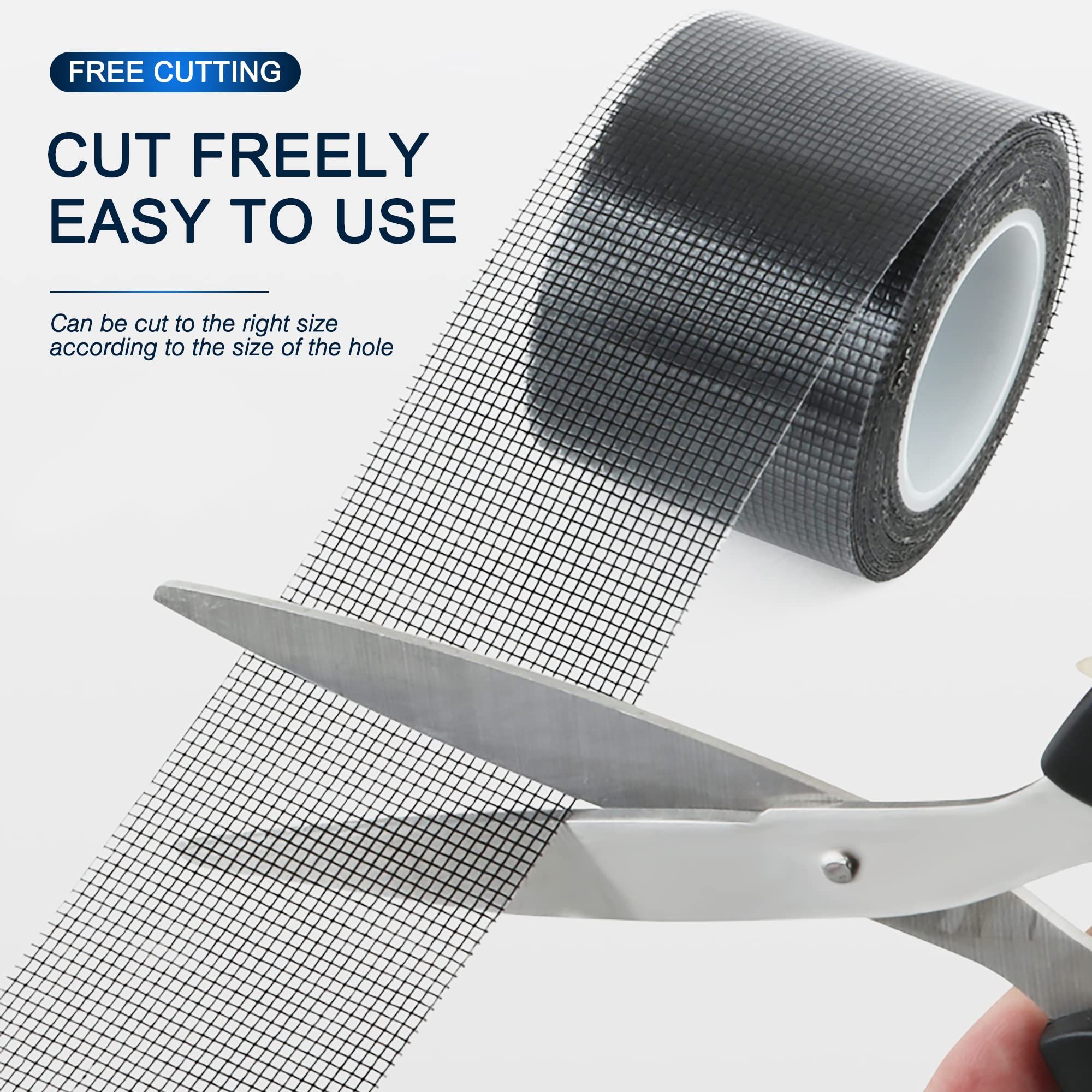 Window Screen Repair Kit 16.5FT 3-Layer Strong Adhesive & Waterproof Tape Fiberglass Covering mesh, Repair for Window Screen — image 2