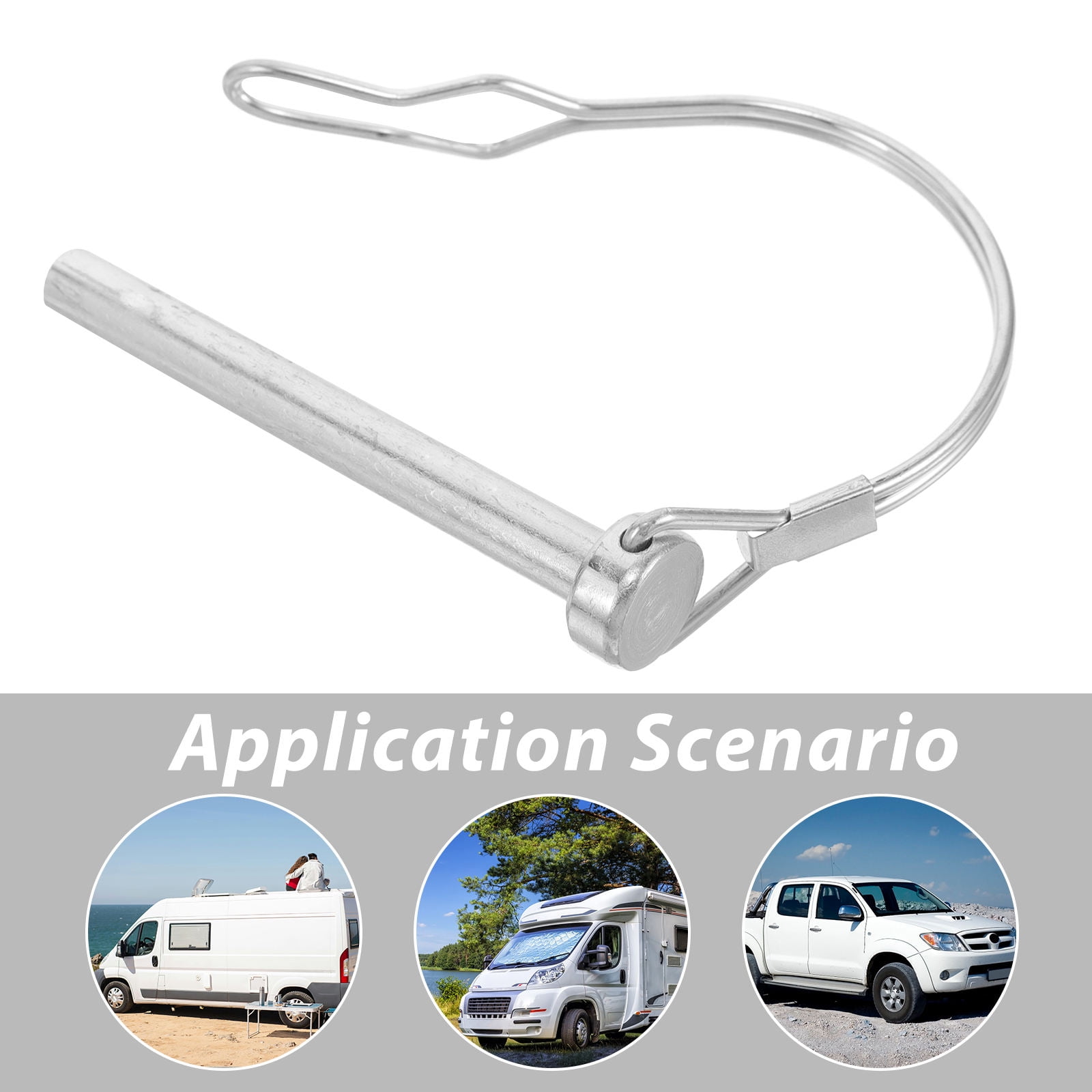 Hitch Lock Pin Travel Trailer Hitch Cotter Pin Stainless Steel Silver 1Set — image 3