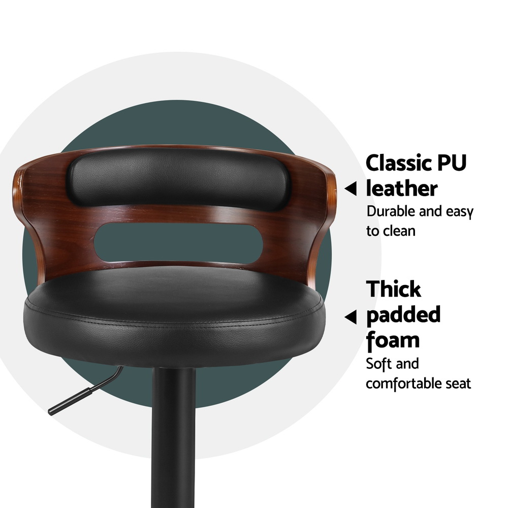 Artiss 4x Bar Stools Gas Lift Faux Leather — image 4