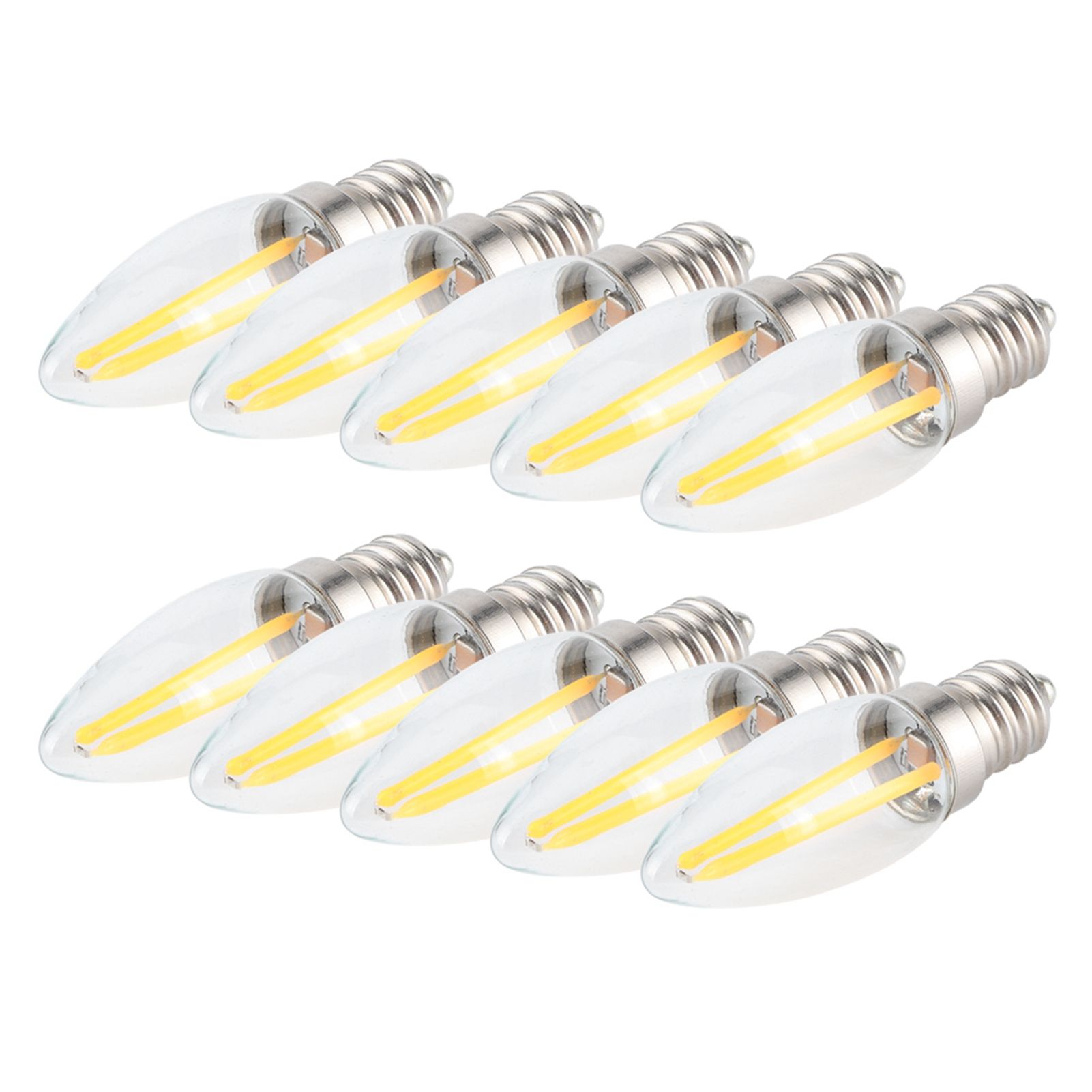10Pcs E12 Long Filament Small LED Light Bulbs Dimmable Lamp 1.5W AC110V for Home Lighting โ image 3