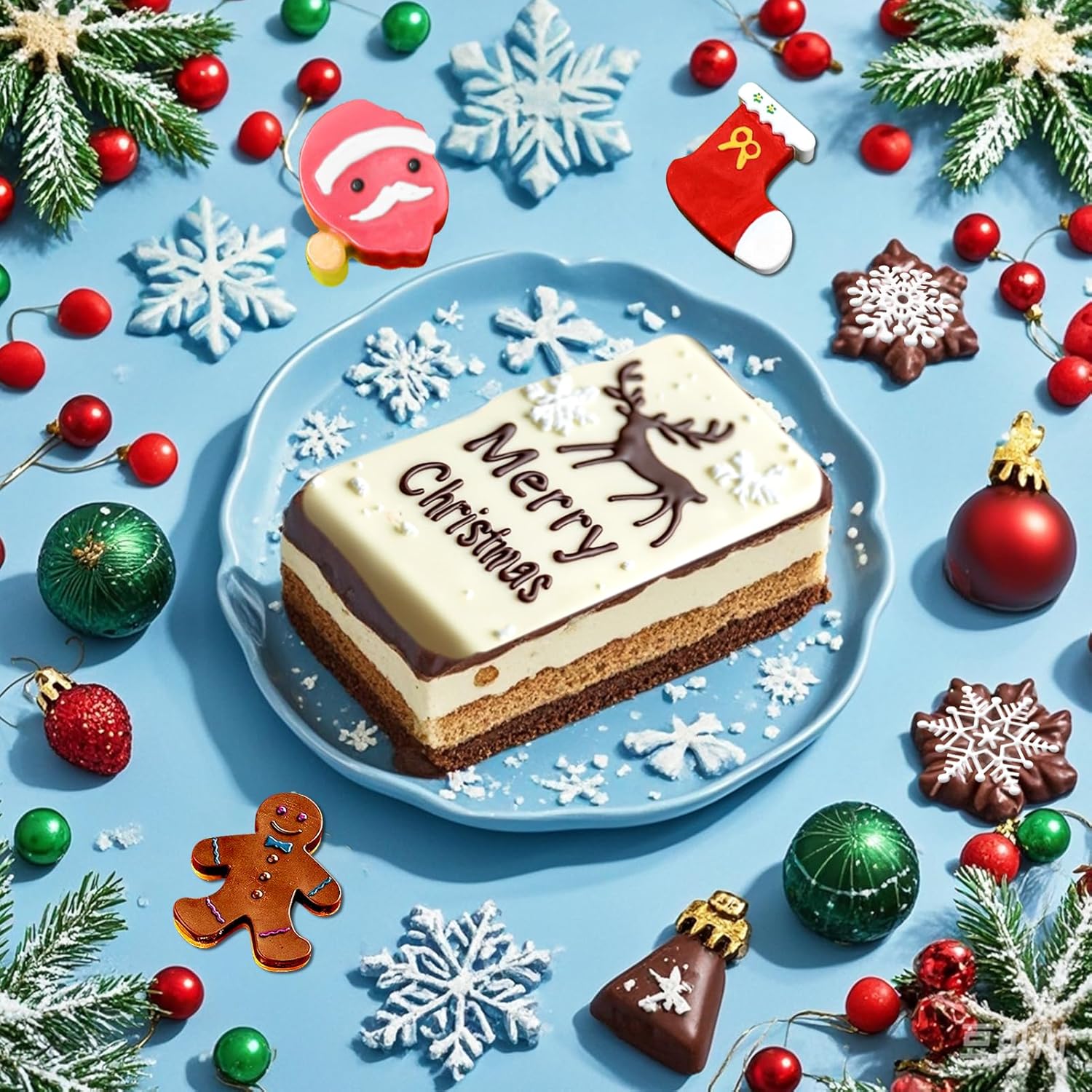 Christmas Silicone Molds, 12 Cavities Christmas Chocolate Mold Deep, 3D Christmas Trees Christmas Stockings Gingerbread Man Silicone Molds for Baking Chocolate — image 4