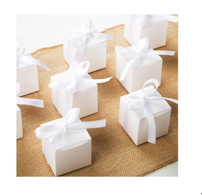10 Pack of White 5x5x8cm Square Cube Card Gift Box - Folding Packaging Small rectangle/square Boxes for Wedding Jewelry Gift Party Favor Model Candy — image 4