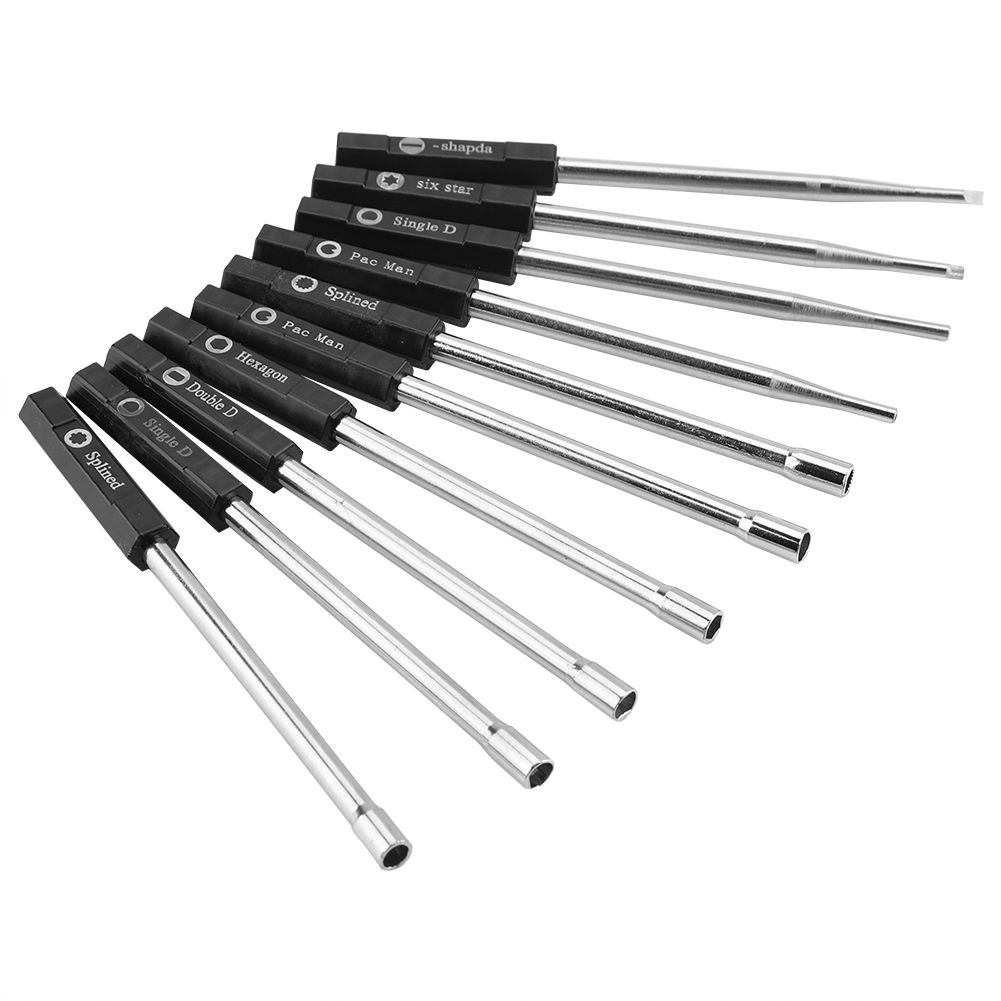 10 PCS Carburetor Adjustment Set Screwdriver Card Tool Splined Pacman Double D Type β image 3