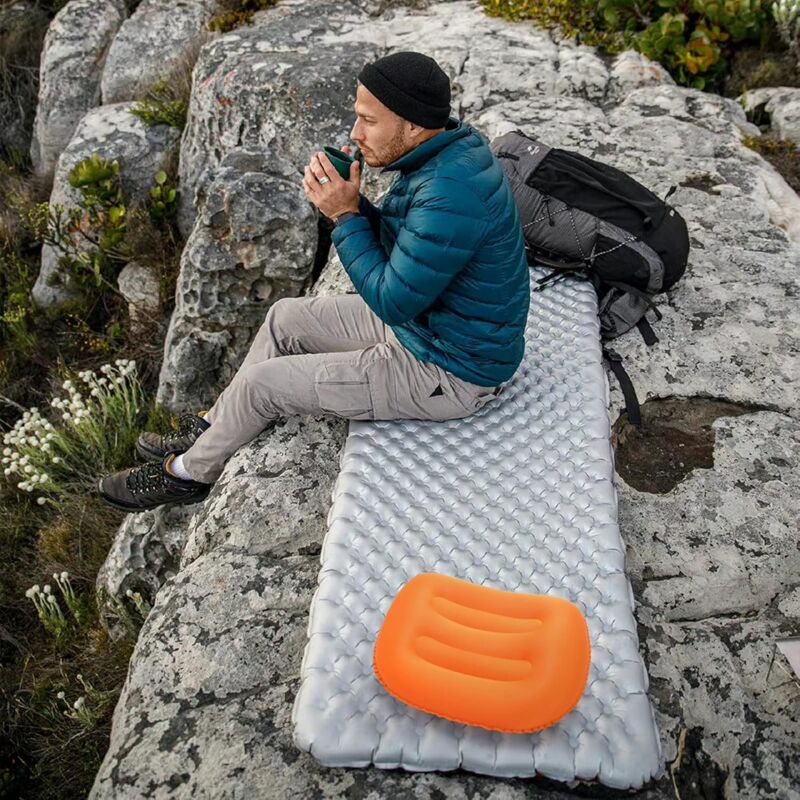 Inflatable Camping Pillows Orange 2 Pack Compact And Ultralight Beach Pillows For Travel, Hiking And Mountaineering — image 3