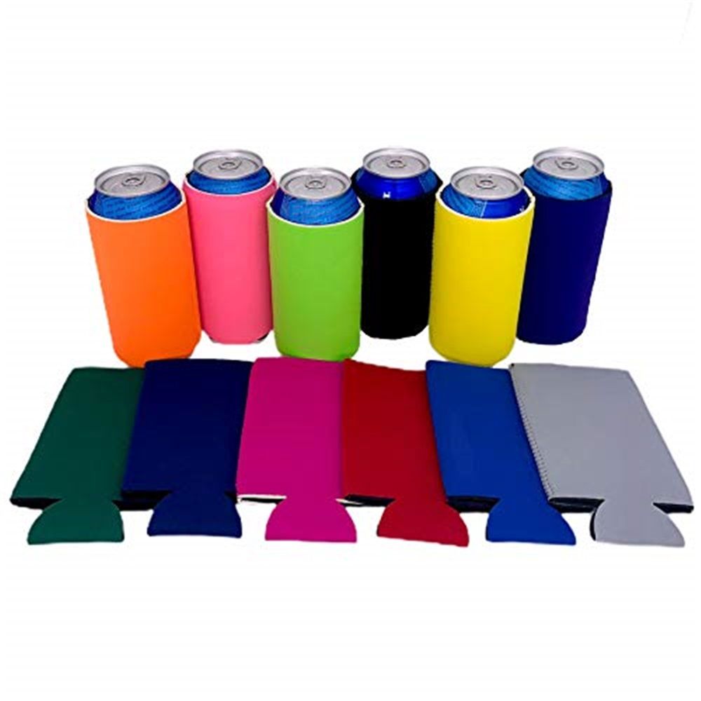 Blank Foam Pint Glass Coolie (Variety Color 12 Pack) - Blank Beer Can Cooler Sleeves Soft Insulated Beer Cozy for Cans Friendly Plain Coolies in Bulk for Beer β image 2