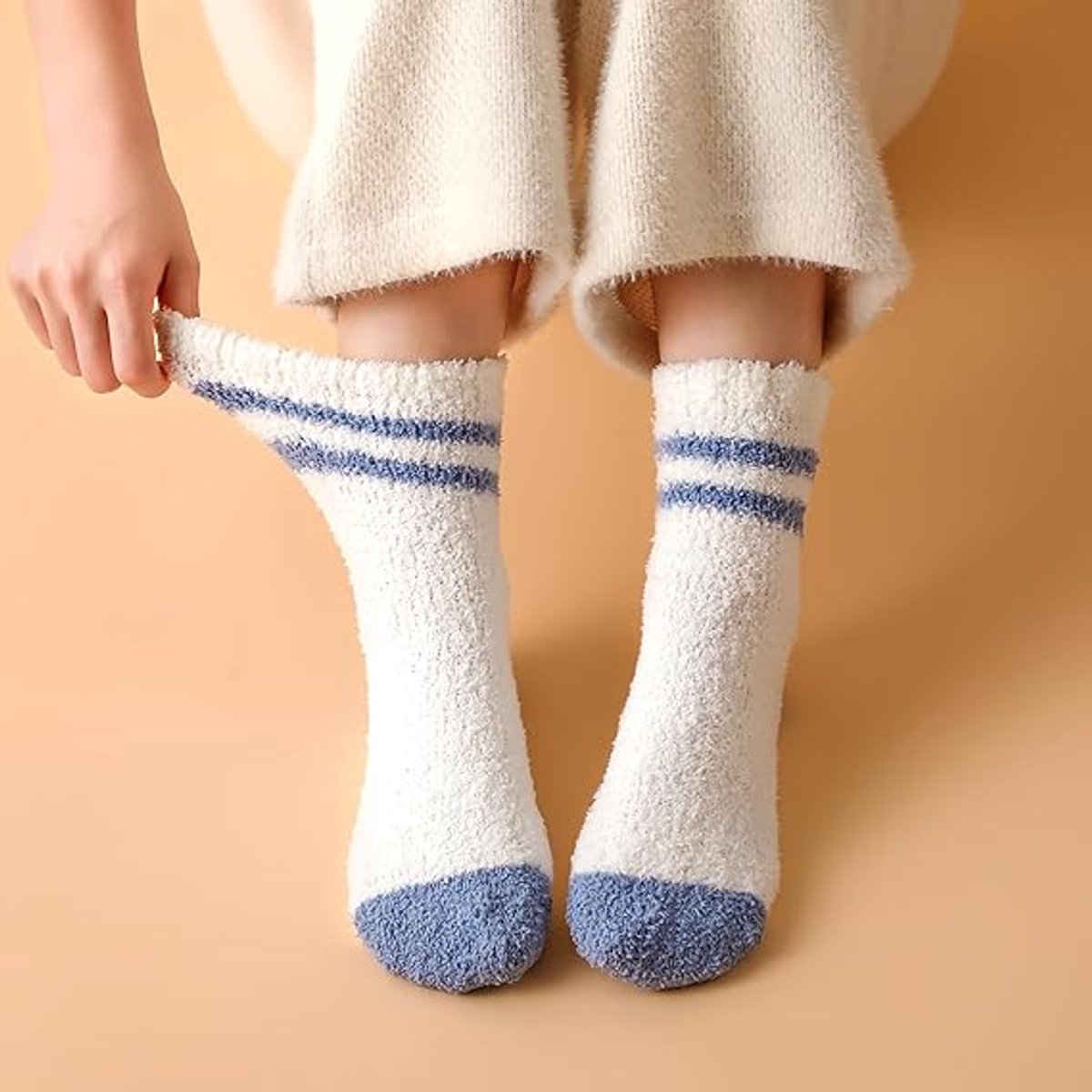 5 Pairs - socks - Non-slip socks - Warm Fuzzy Fleece Socks - Women's House Socks - Warm Winter Socks - Fluffy Socks - Sleep Socks - House Socks - Stockings — image 2