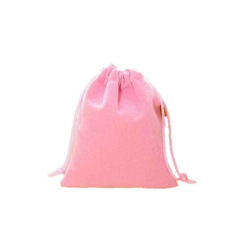 50X Small Velvet Cloth Drawstring Bags Gift Bag Jewelry Ring Pouch Earring Favor 7 × 9 - Pink