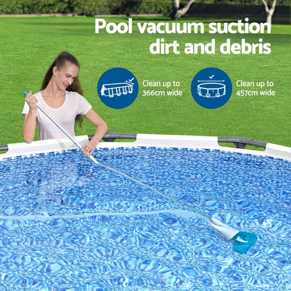 Bestway Pool Cleaner 2 Cleaning Heads Vacuum 6m Hose 1.9m Aluminium Pole — image 4