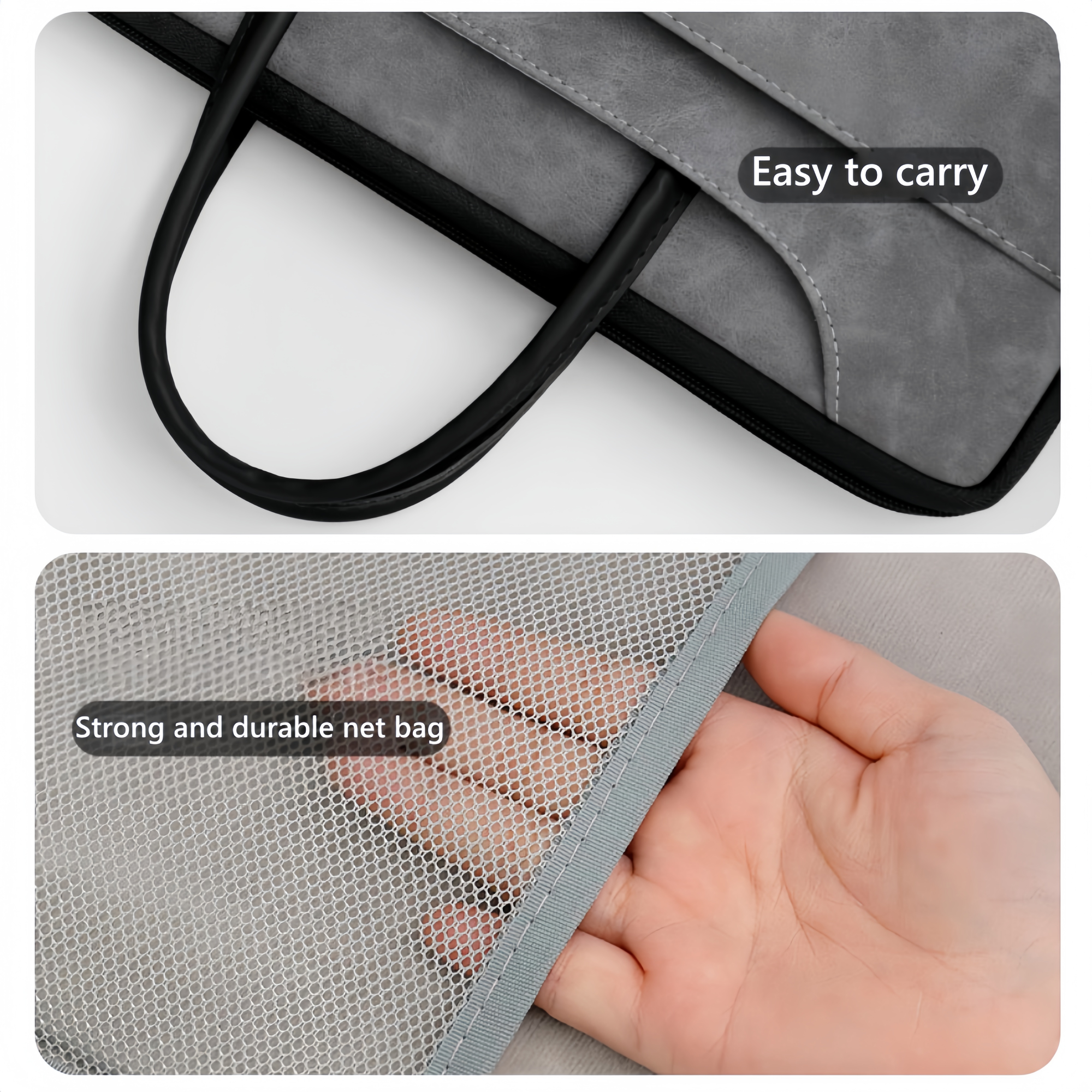 14 Inch PU Leather Laptop Bag, Portable Waterproof Laptop Case, Full Opening and Closing Sleeve Handbag, Briefcase for MacBook Air, Ipad, Business Travel โ image 4