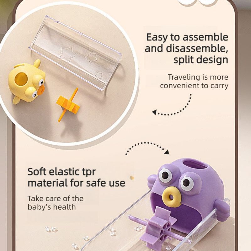 Cartoon Faucet Extender for Kids with Anti-Splash Water Guide—Purple — image 3