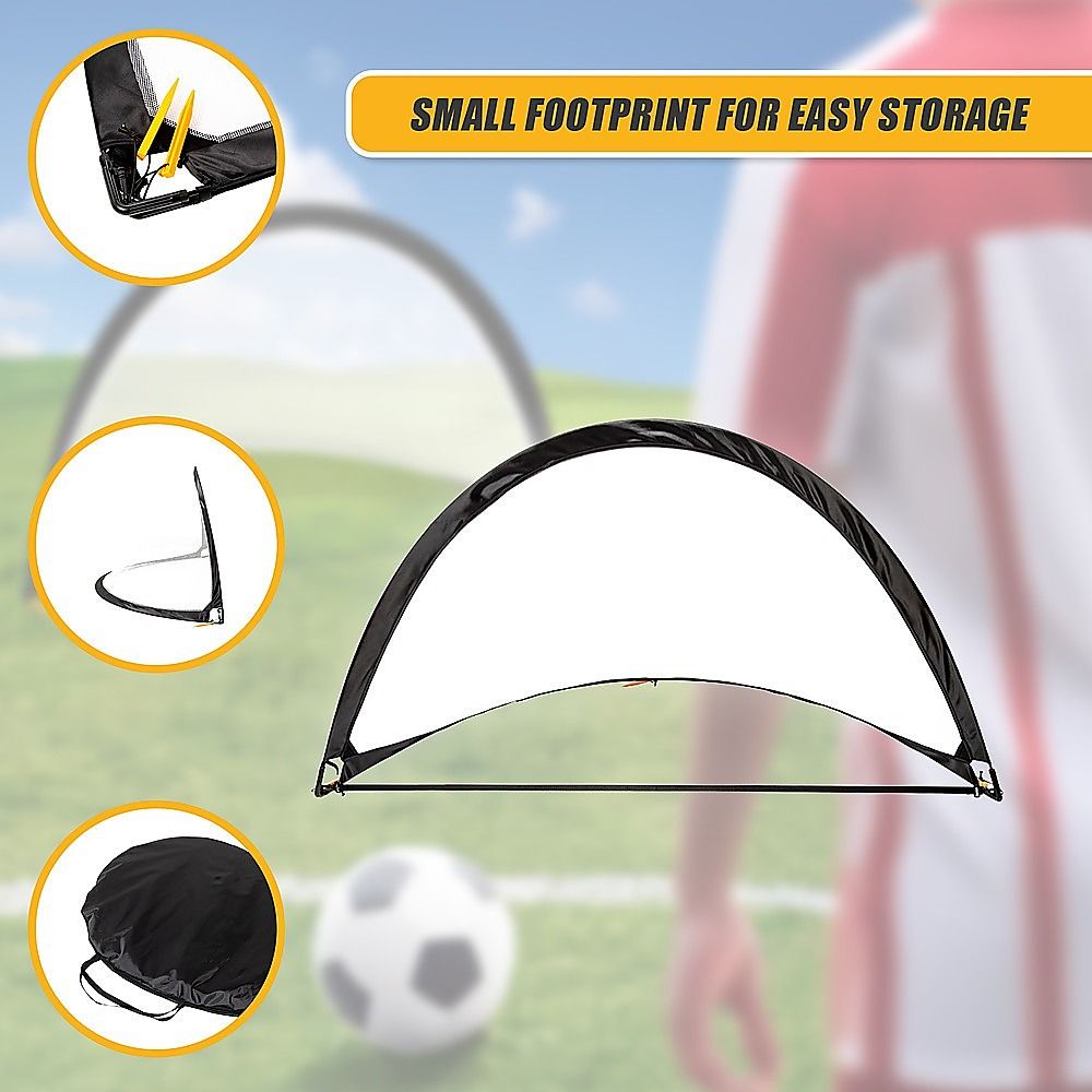 Pair of Soccer Football Goals 180cm Pop Up Portable Quick Set Up โ image 6