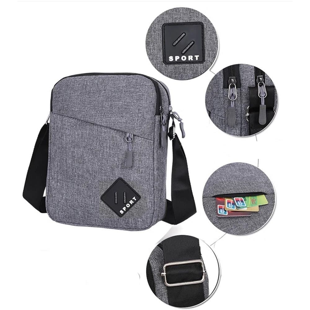 Waterproof Shoulder Backpack Multifunctional with Two Compartments, 16x23x9cm Gray — image 5