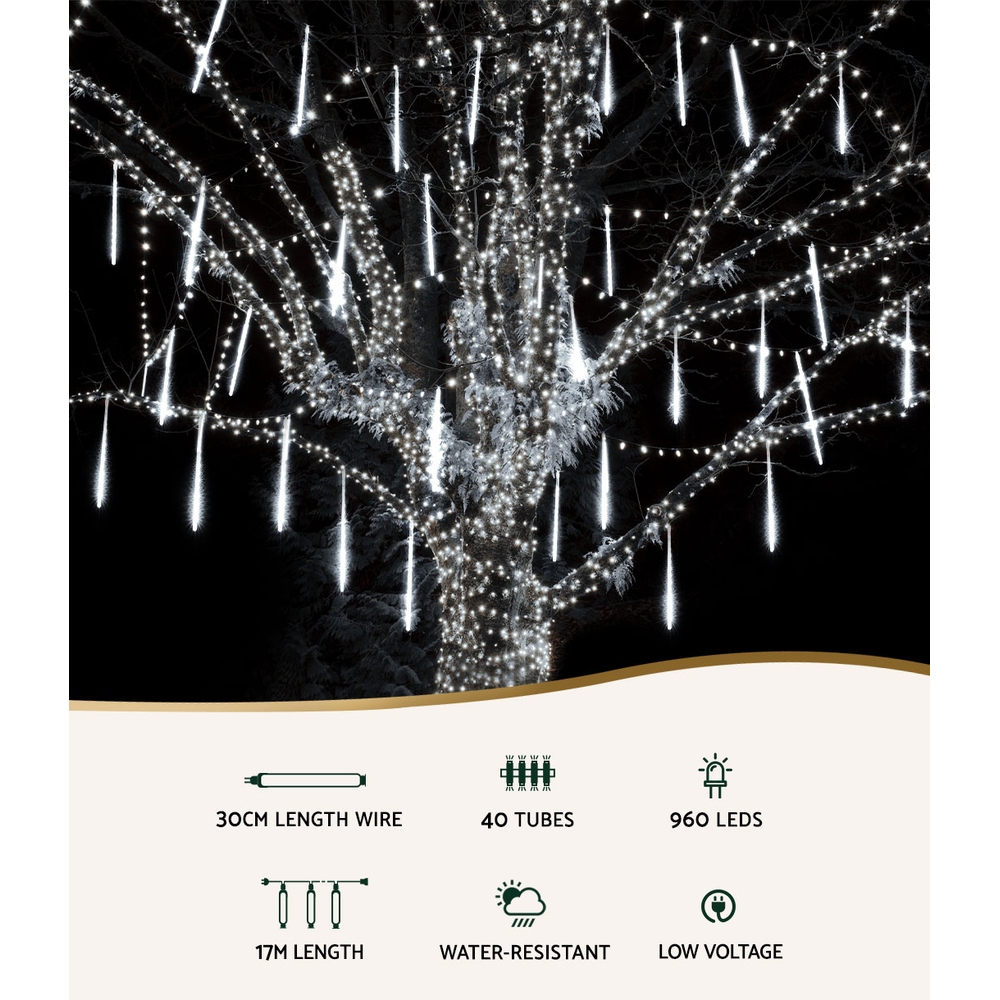 12M Christmas Lights Icicle Light 960 LED Falling Metor Jingle Jollys โ image 3