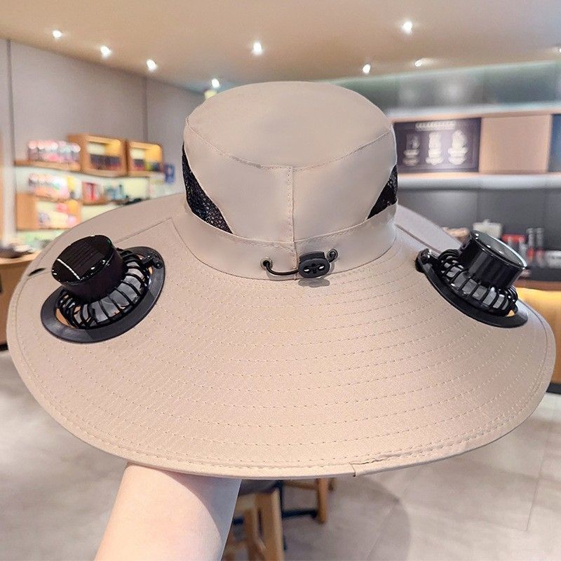 solar fan hat, solar powered hat, outdoor hat with fan, UV protection hat, wide brim hat, summer hat for hiking, fishing hat with fan, cooling hat — image 6