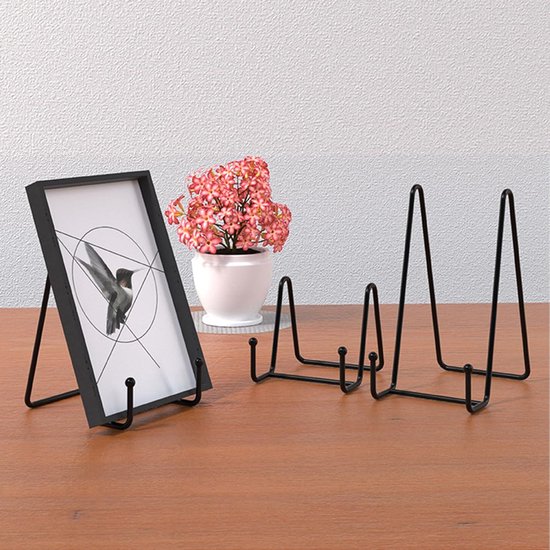 6 Inch Black Metal Display Stands - 3-Pack for Photos, Books & Art - Sturdy Metal Design — image 3