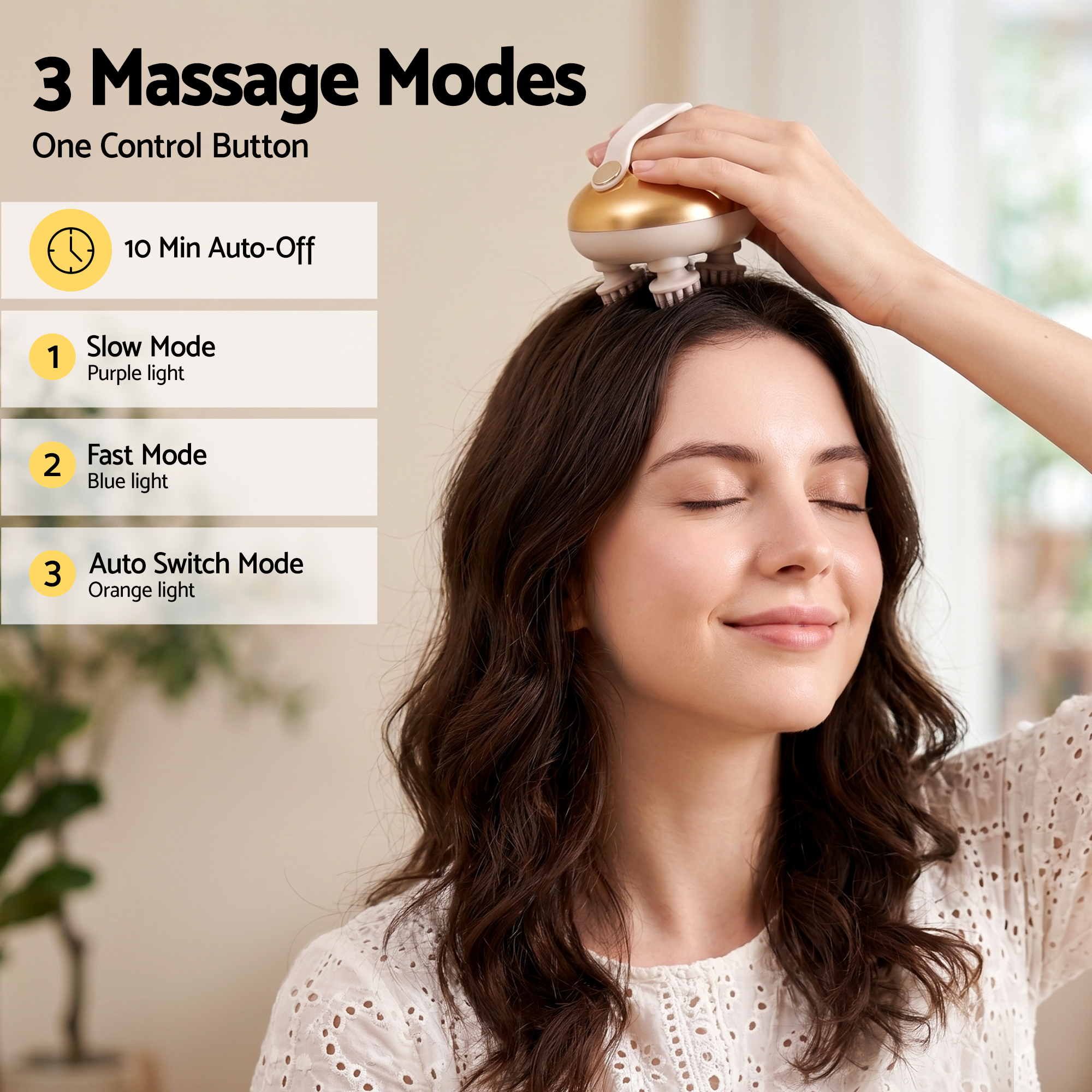 Livemor Scalp Massager Kneading Head Massager Scalp Stress Relax Portable Rechargeable Hair Massager Shower Massage Cat Massager Scratcher, Gift for Mom Dad — image 5