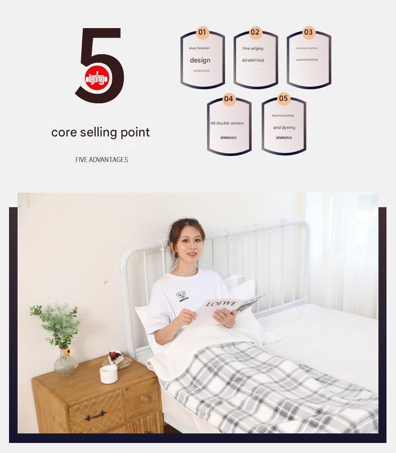 Brown and White 80*130cm Japanese-Style shawl blanket Ultra-Soft Blanket - Thick Polyester Throw for Sofa, Bed, Office, Cozy Nap Blanket for Winter & All — image 6