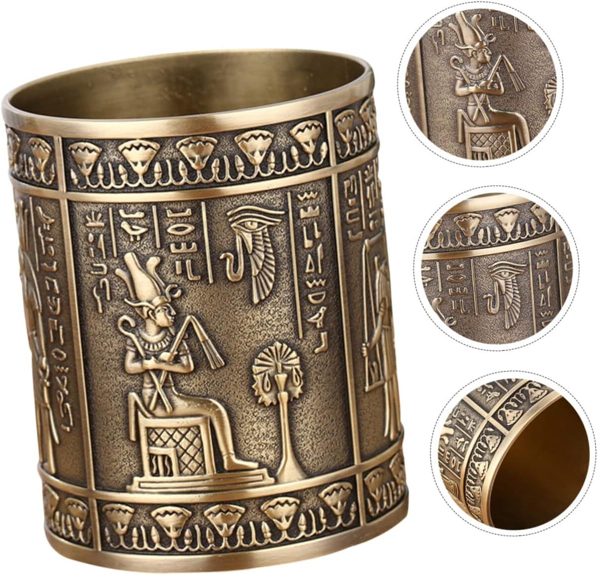 1pc Egyptian Idol Pencil Holder Minimalist Desk Metal Container Desk Pen Holder Desk Cylinder Container Desk Pen Organizers Metal โ image 3