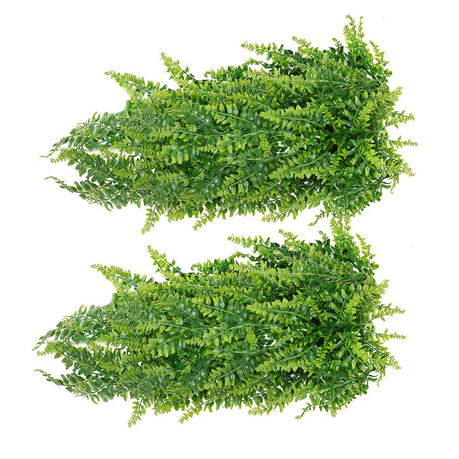 2pcs Artificial Hanging Plants Fern Plastic Green Fake Wall Hanging Ferns Plants for Garden Wedding Decoration — image 4