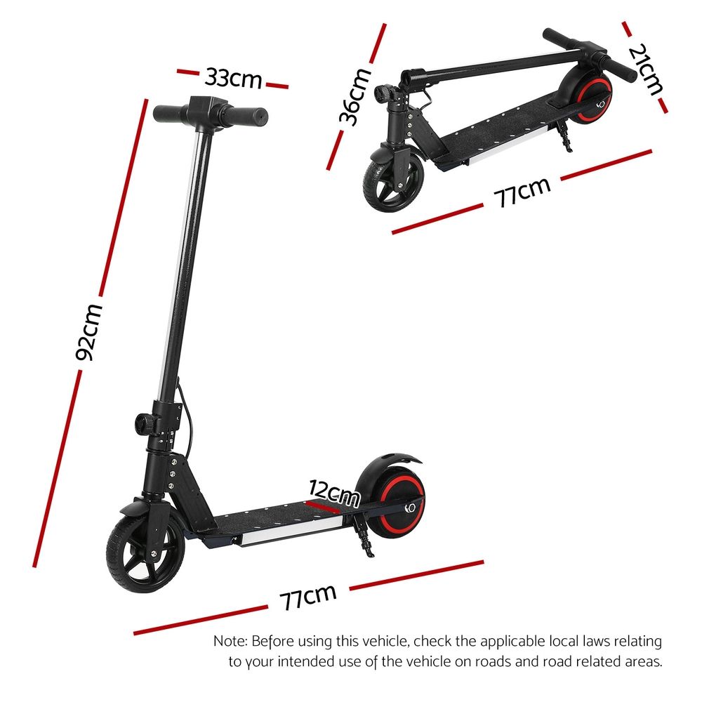 Electric Scooter 130W 16KM/H LED Light Folding Portable Riding Commuter Black โ image 2
